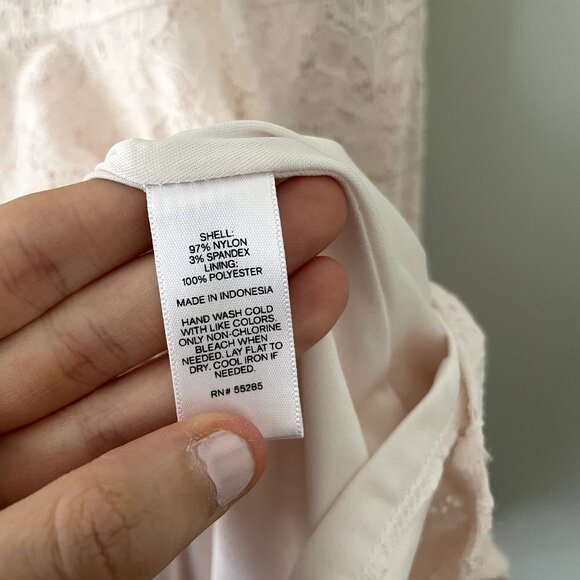 Express blush pink light sleeveless lace summer sundress fit and flare nylon - Picture 5 of 6